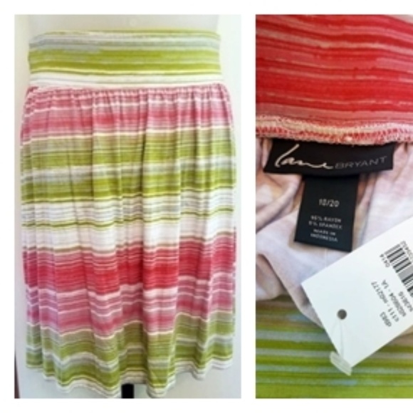 Lane Bryant Dresses & Skirts - Lane Bryant Vibrant Striped Skater Knit Skirt BNWT Lane Bryant Dresses & Skirts - Lane Bryant Vibrant Striped Skater Knit Skirt BNWT